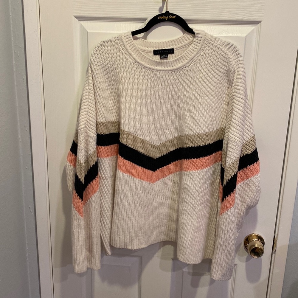 Striped color block sweater